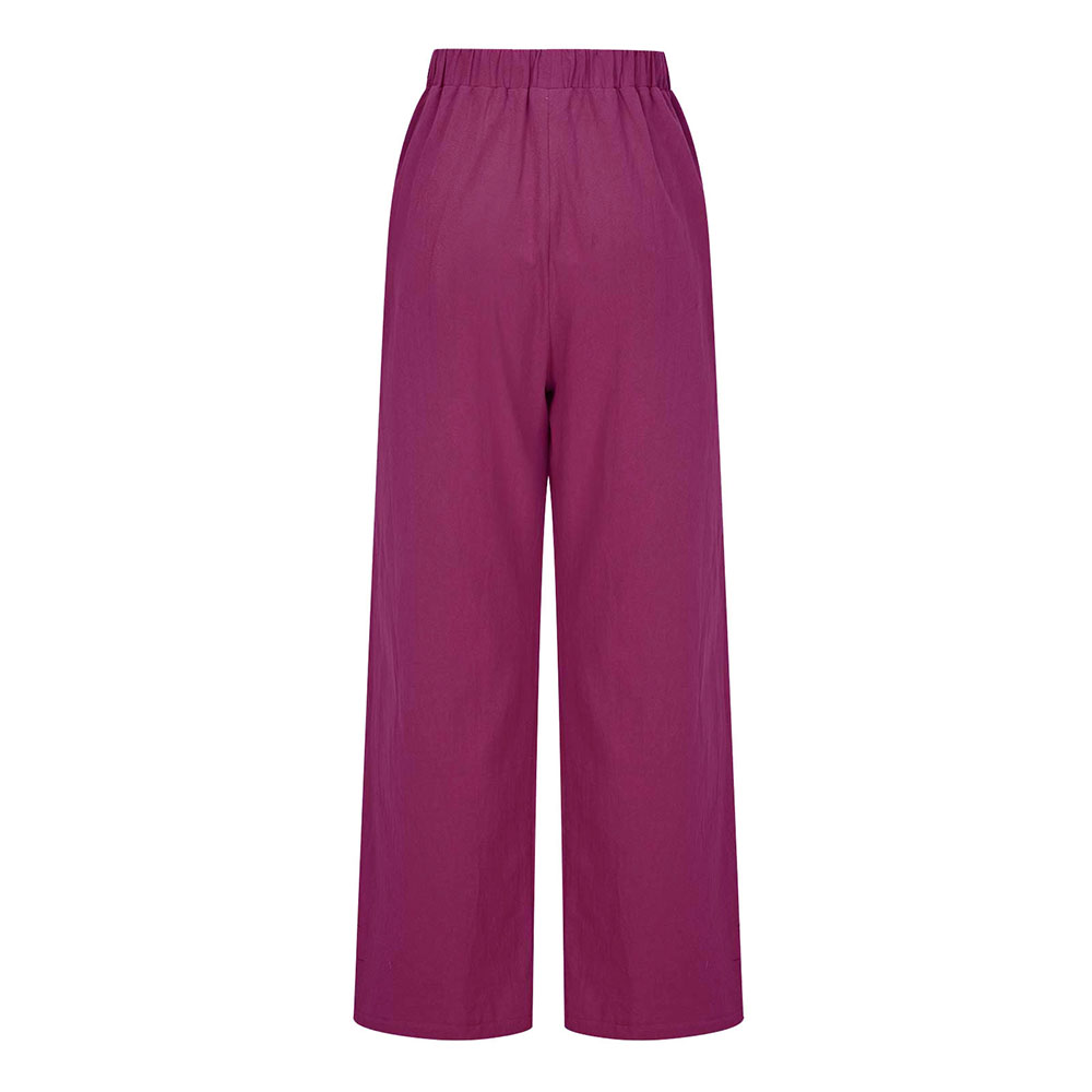 Castillotigo™ Pantalones rectos casuales de lino de algodón suave suelto para mujer