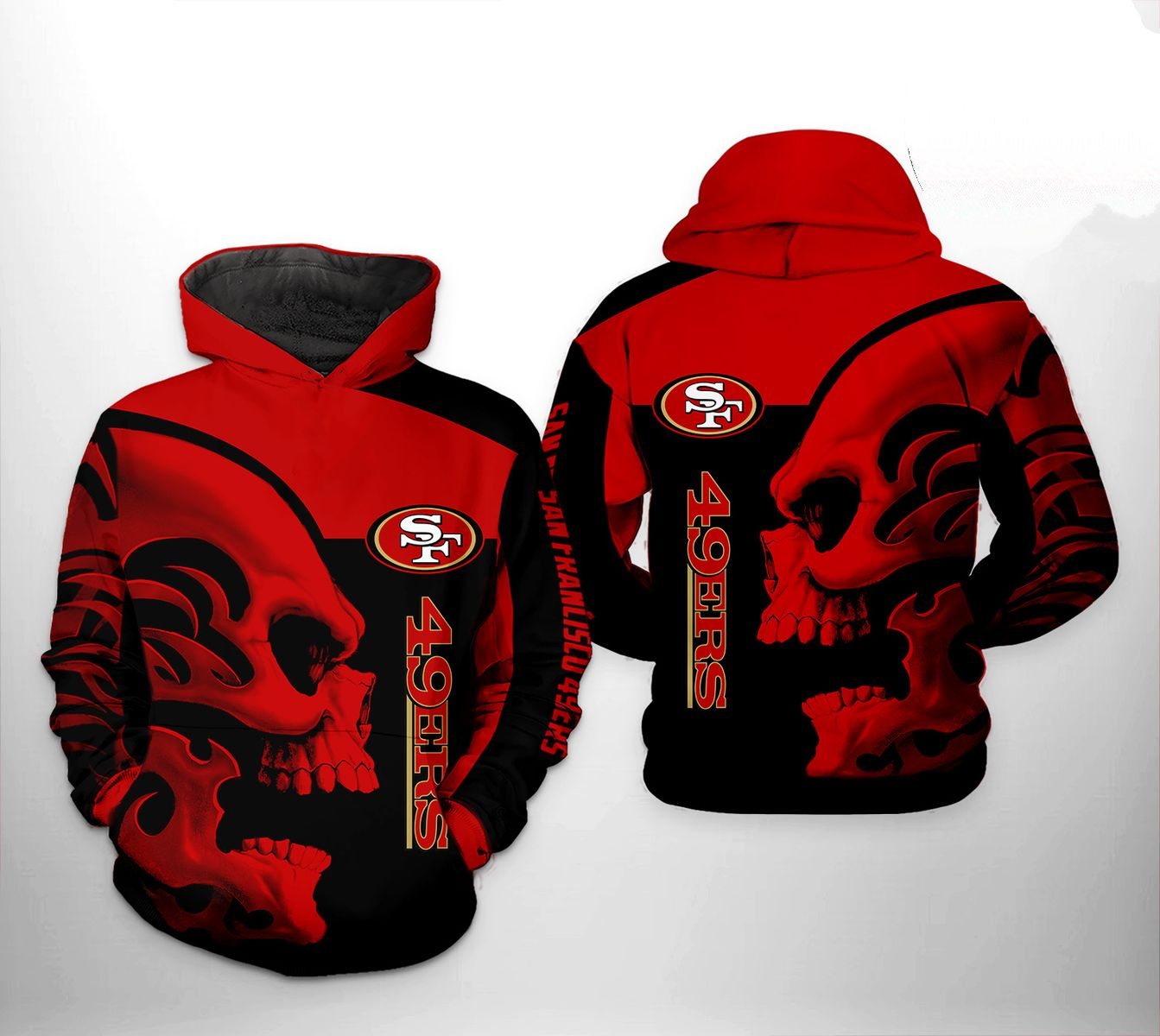 SAN FRANCISCO 49ERS 3D HOODIE SKULL104