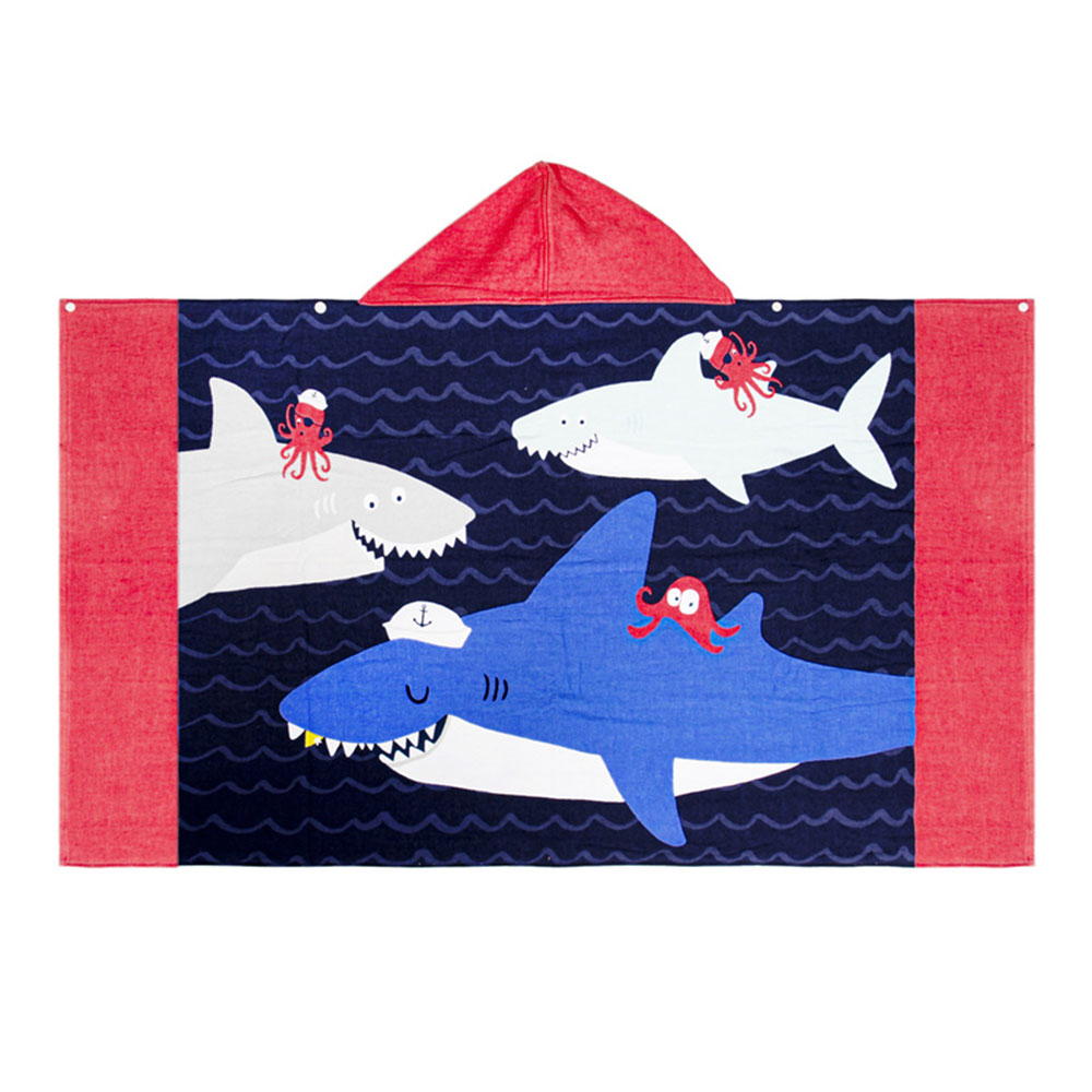 Castillotigo™ Toalla de playa para niños en estilo de dibujos animados marinos
