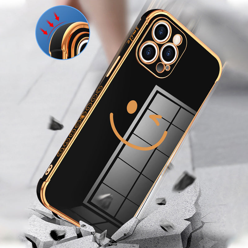 Side Smiley Face Pattern Case Cover For iPhone