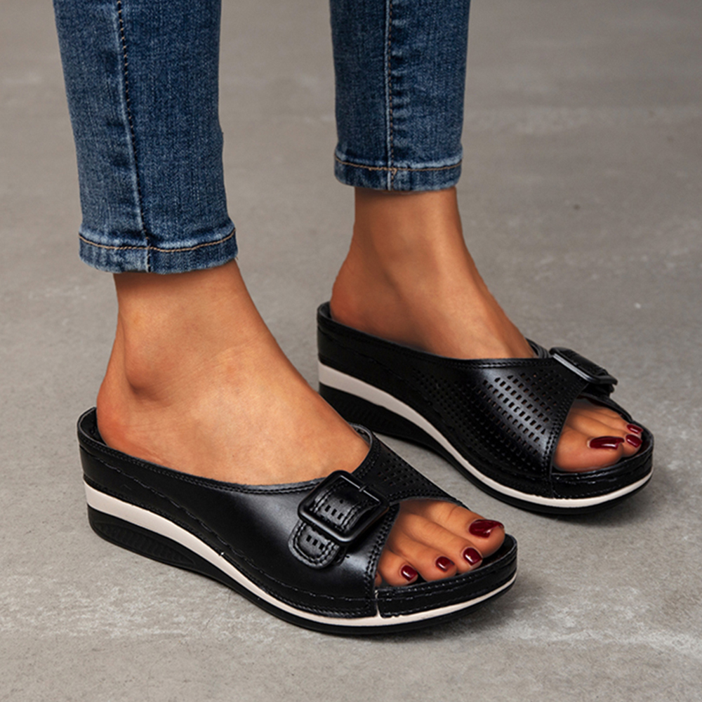 Castillotigo™ Sandalias con cuña recortada para mujer