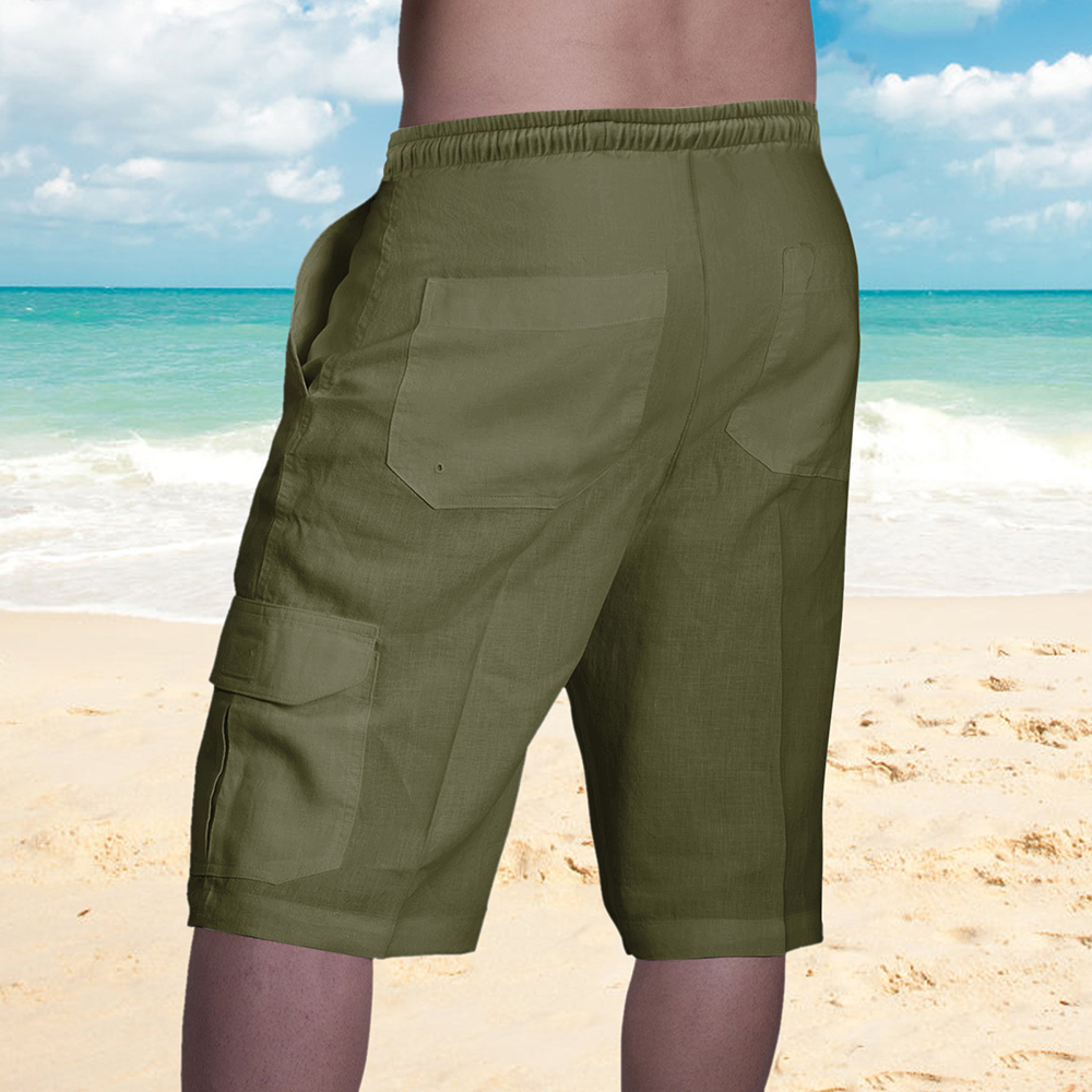 Castillotigo™ Shorts cargo informales de lino y algodón para hombre
