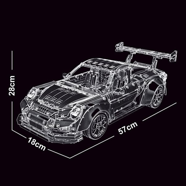 DIY dynamic version 1:8 Scale Super Car Building Kit with Electroplated Metal Parts Creative Building Toys for Adults (3389 Pieces)