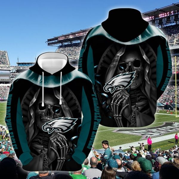 PHILADELPHIA EAGLES 3D HOODIE SKULL 111