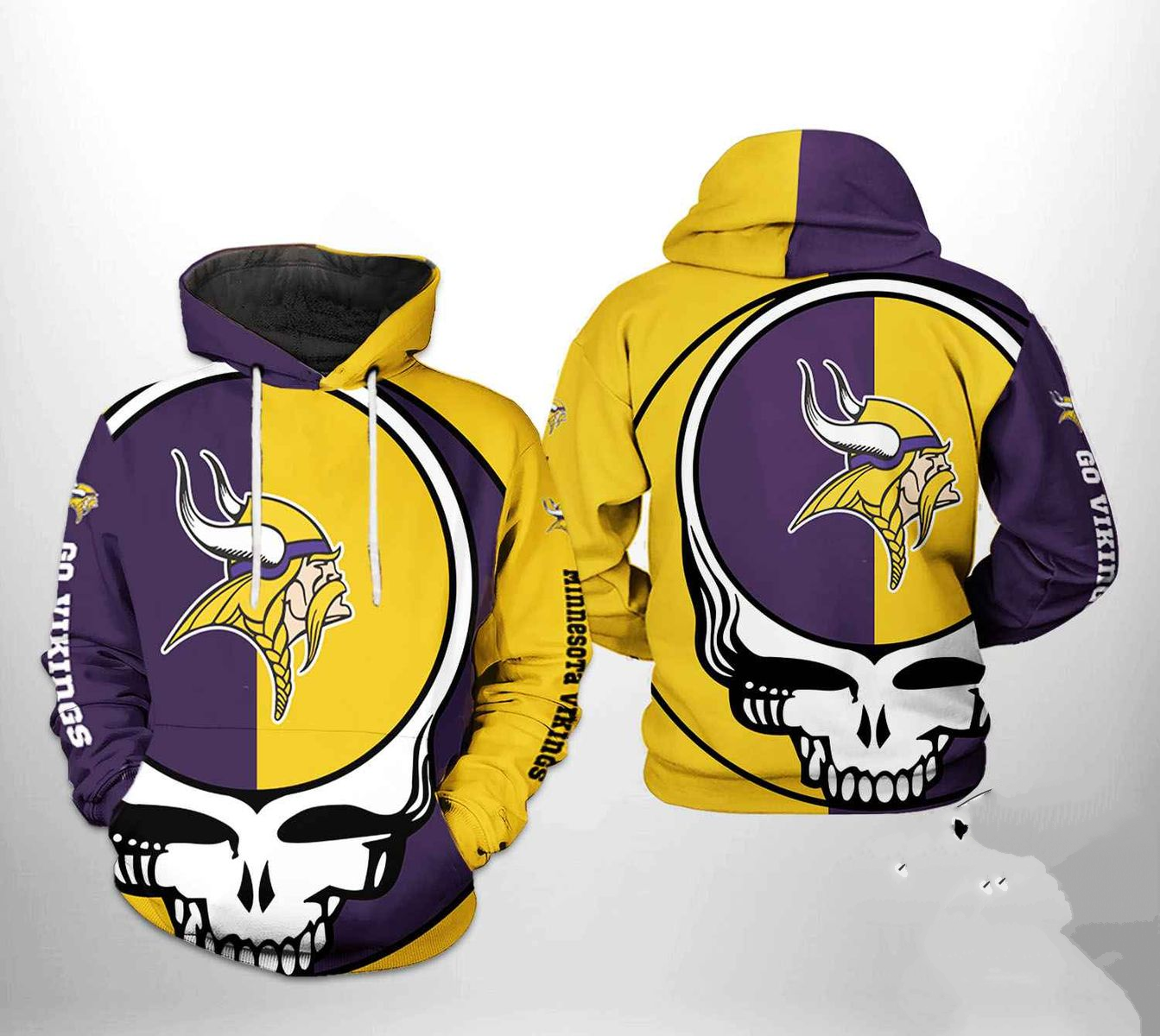 MINNESOTA VIKINGS 3D HOODIE SKULL103