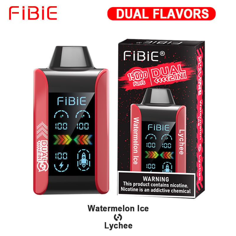 WATERMELON ICE & LYCHEE - FIBIE 15000 PUFFS Dual Flavors