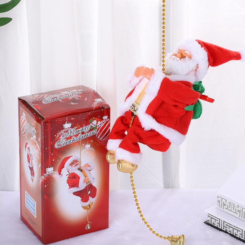 (🔥2024 BEST GIFT TO FAMILY🔥)Electric Chimney Climbing Santa Claus Musical Toys