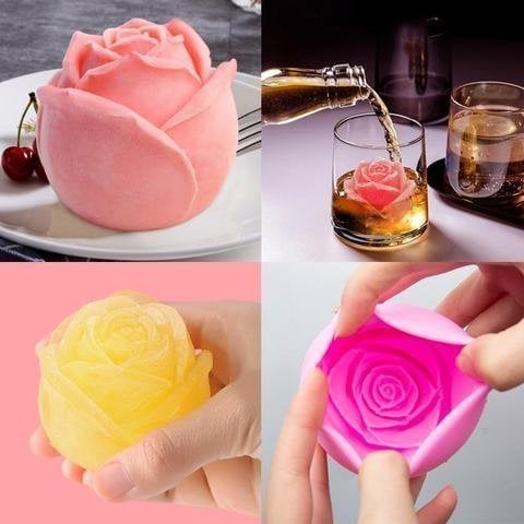 🔥LAST DAY 70% OFF - 3D Rose Shape Ice Cube Mold