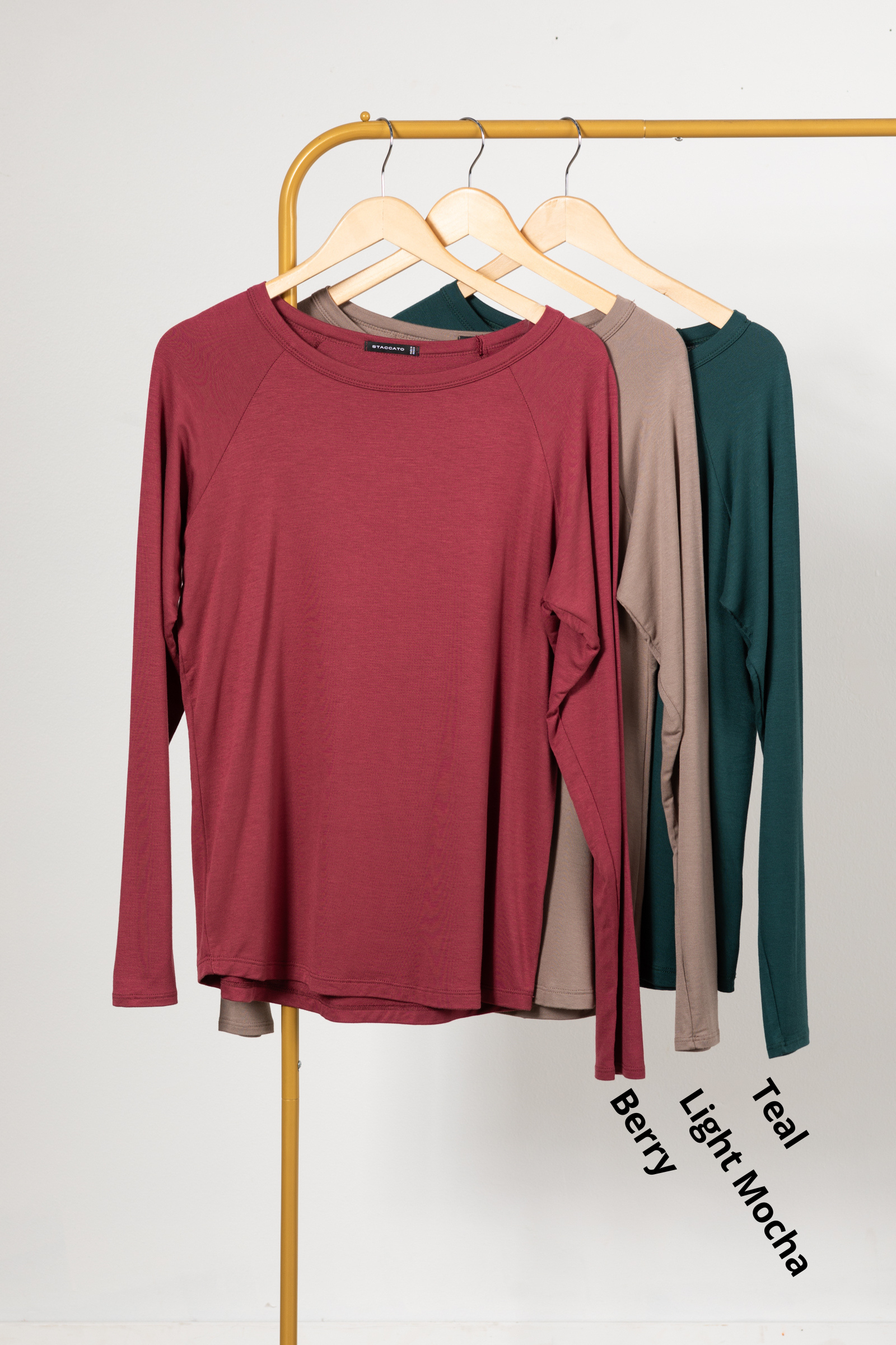Long Sleeve Solid Terry Knit Top