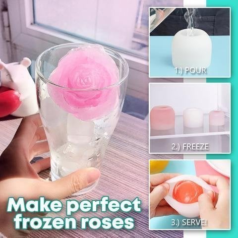 🔥LAST DAY 70% OFF - 3D Rose Shape Ice Cube Mold