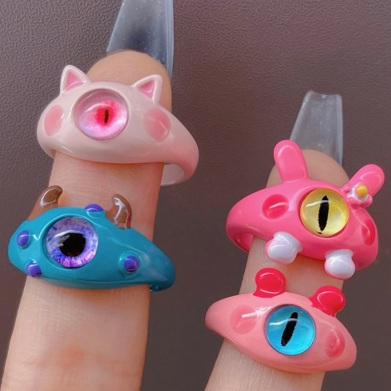 🔥Huge Sale 50 % OFF🐱Funny Kitten Monster Ring - Alloy Zircon👾