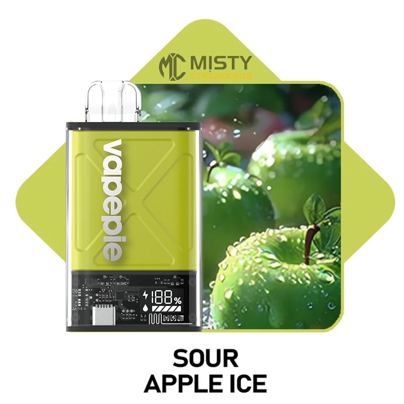 Sour Apple Ice&Vapepie 12000 PUFFS