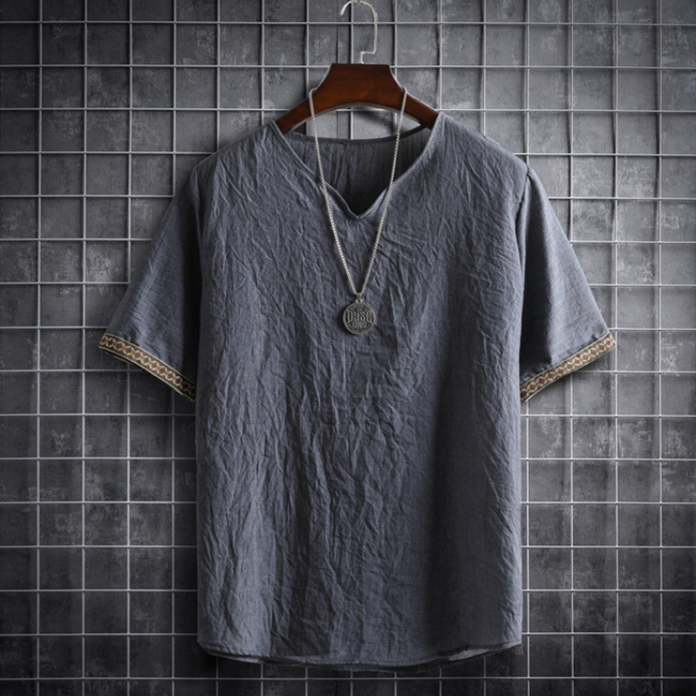Castillotigo™ Camiseta Lino Simple Vintage