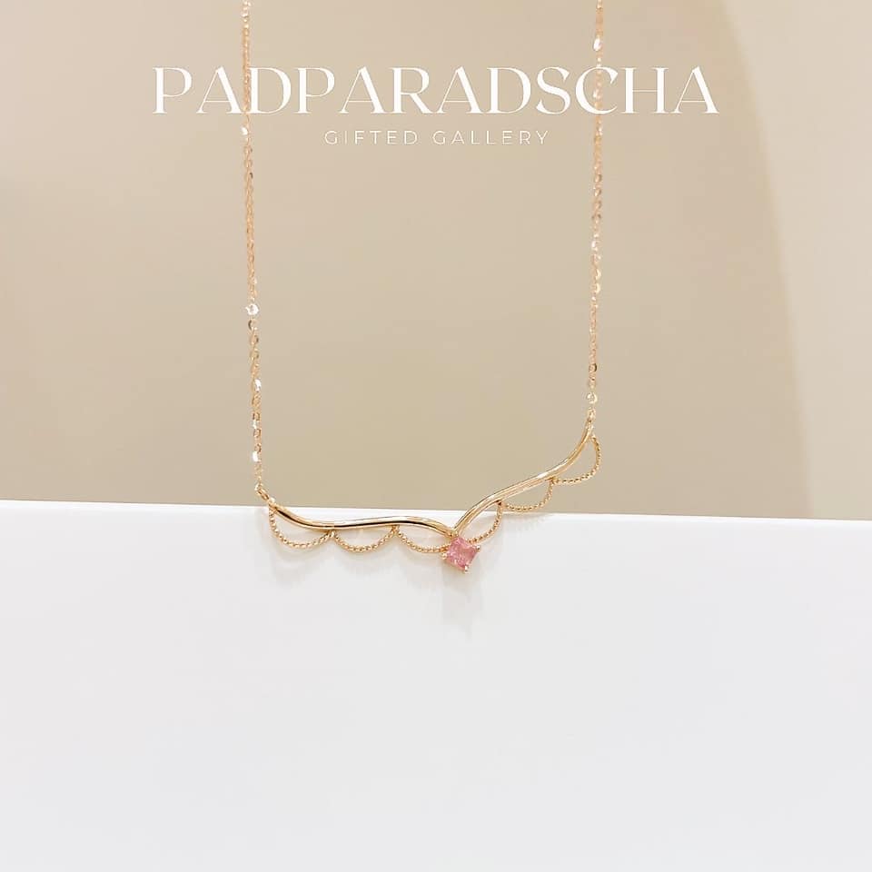 Sold＊Padparadscha Wings Necklace by Gifted Gallery