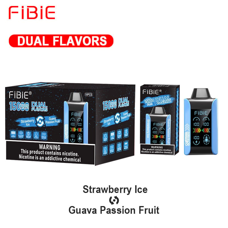 STRAWBERRY ICE & GUAVA PASSION FRUIT - FIBIE 15000 Dual Flavors