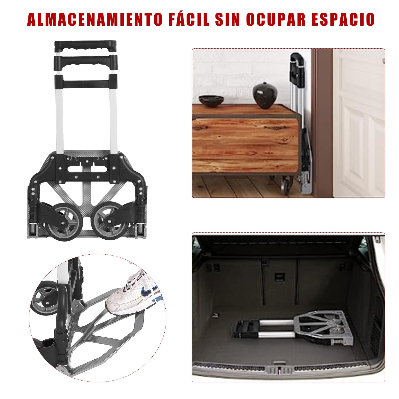 🔥Venta de Amazon último día🔥Carro de carga telescópico plegable 80KG