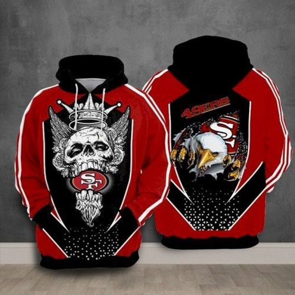 SAN FRANCISCO 49ERS 3D HOODIE SKULL 110