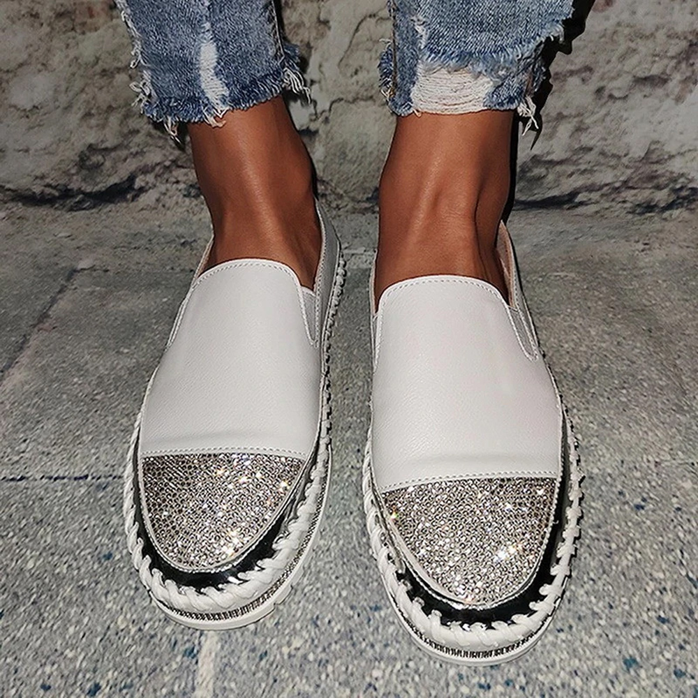 Castillotigo™ 2022 Nuevos zapatos casuales sin cordones con diamantes de imitación