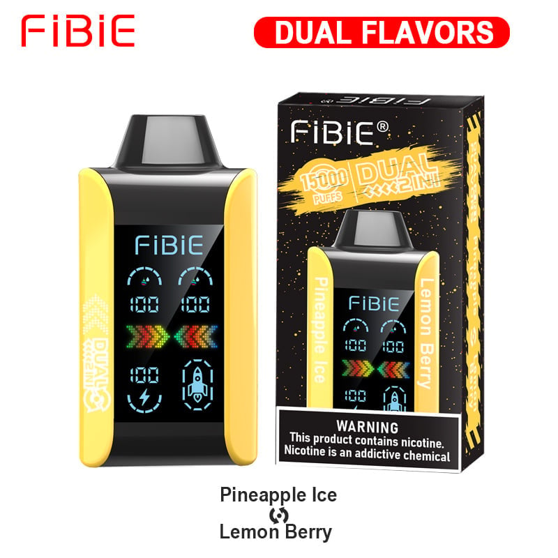 PINEAPPLE ICE & LEMON BERRY - FIBIE PUFFS 15000 Dual Flavors Disposable Vapor Wands(15000 PUFFS)