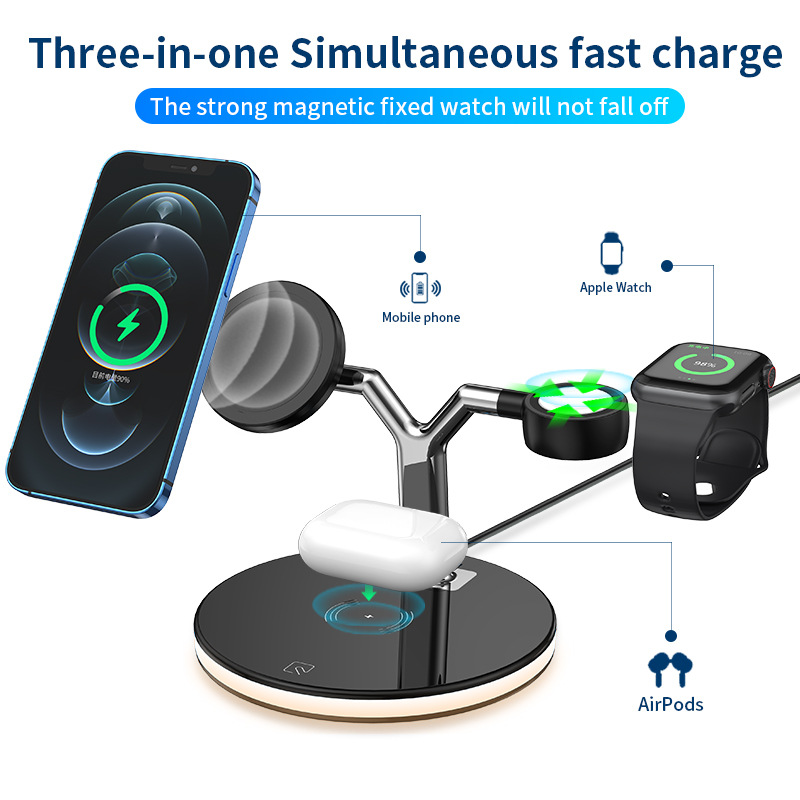 Intelligent three-in-one Integrated wireless fast charge Wireless Charging Station
