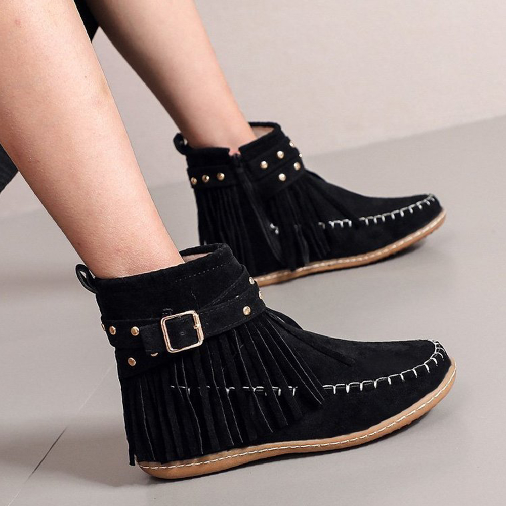 Castillotigo™ Botines con cremallera y flecos