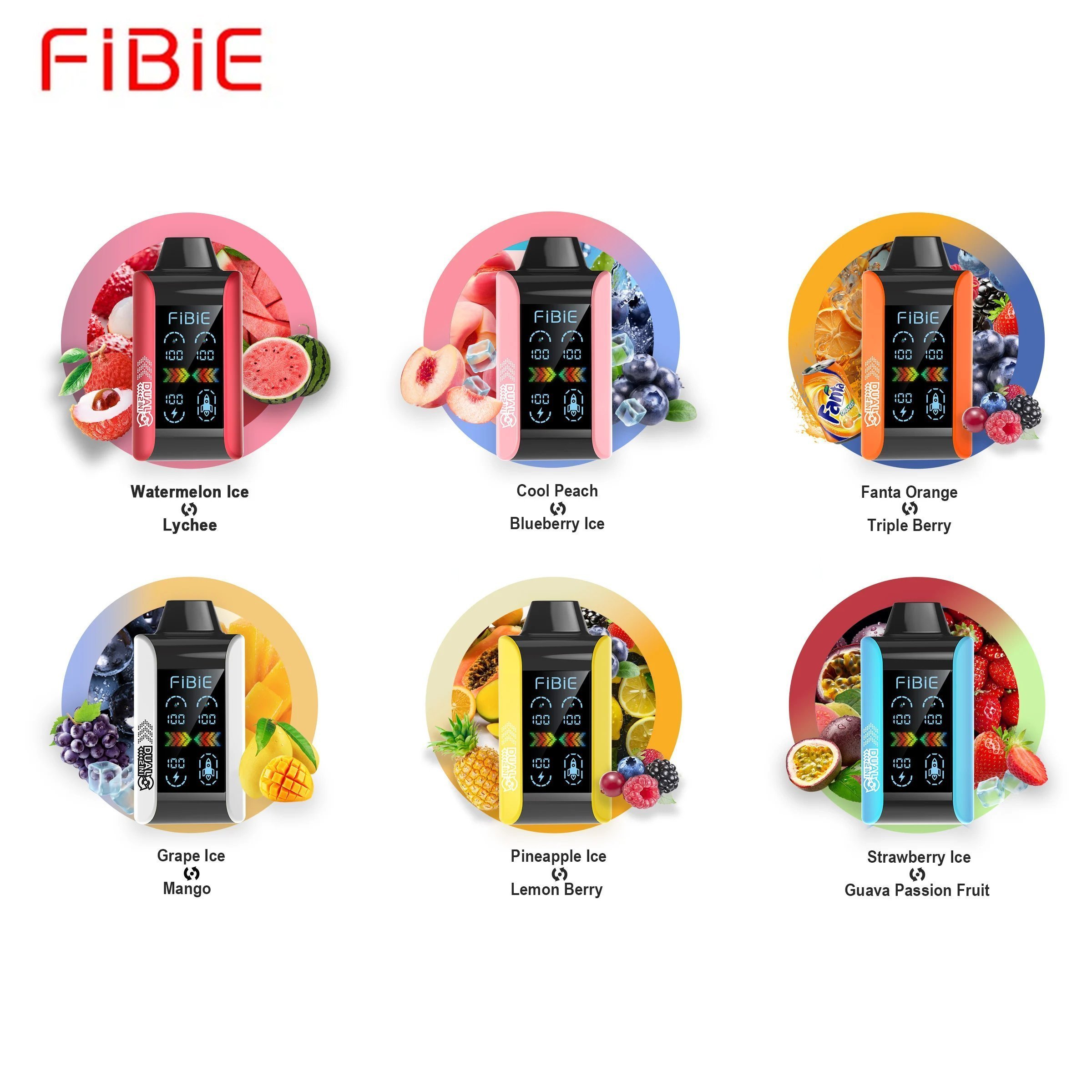 🔥FIBIE 15000 PUFFS - 12 Flavors (Jede hat zwei Geschmacksrichtungen)