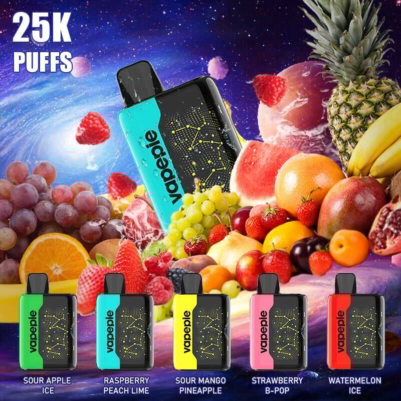 ⭐Legjobban ajánlott⭐3 db✨VAPEPIE 25000 PUFFS - Ívelt Star Sky képernyő (🌌 Mai különleges ajánlat)