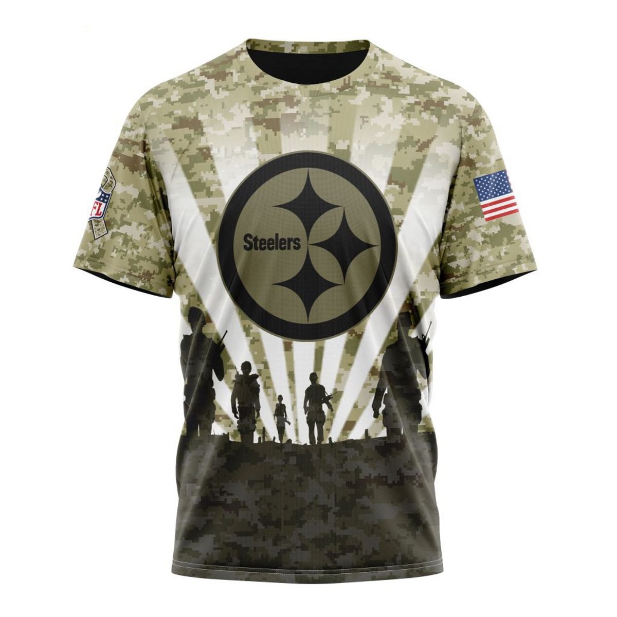 PITTSBURGH STEELERS 3D HOODIE HONOR VETERANS
