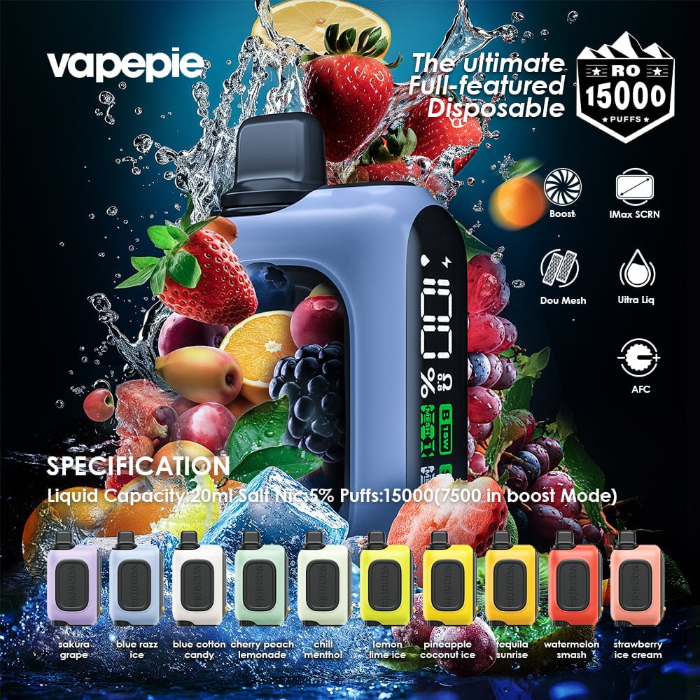 Vapepie RO 15000 PUFFS - 10 Flavors（Limited Stock Available! ⏳）