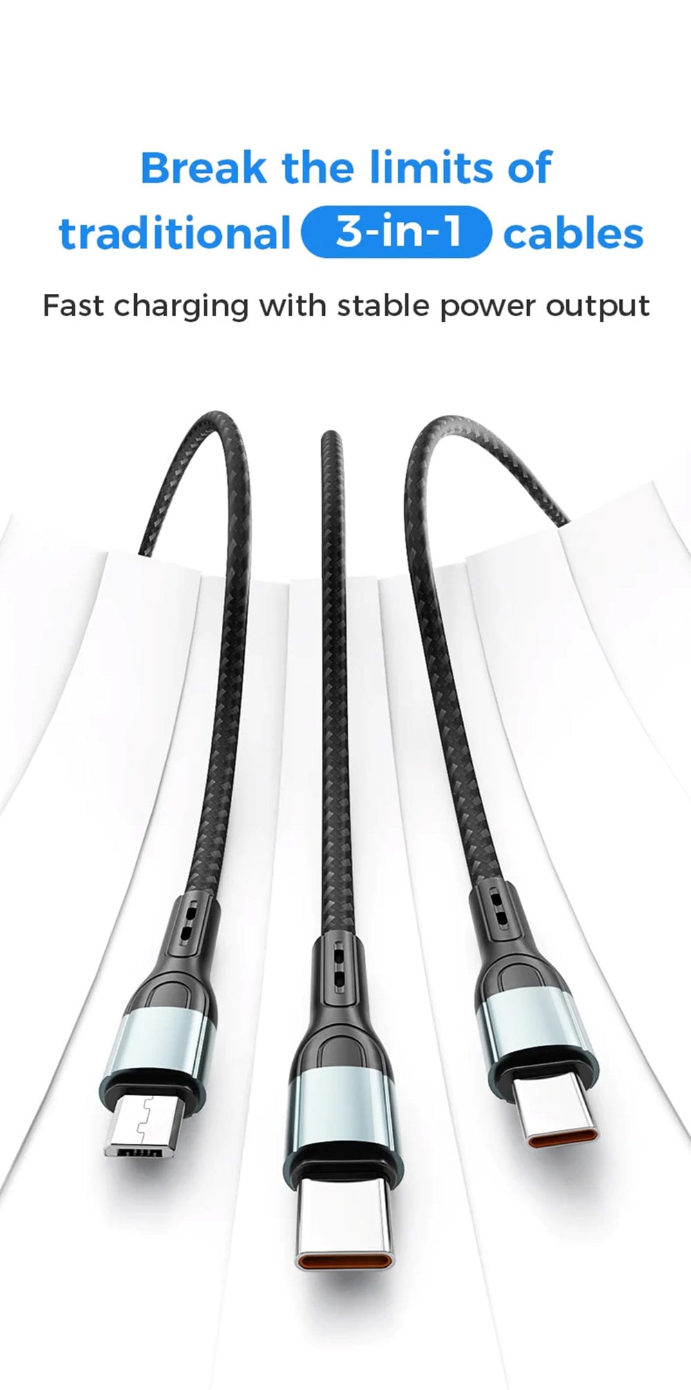 Vapepie 3-in-1 Upgrade Fast Charging Cable Detailed Image 2