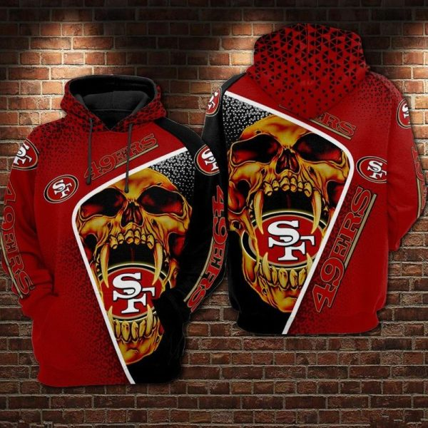 SAN FRANCISCO 49ERS 3D HOODIE SKULL 108