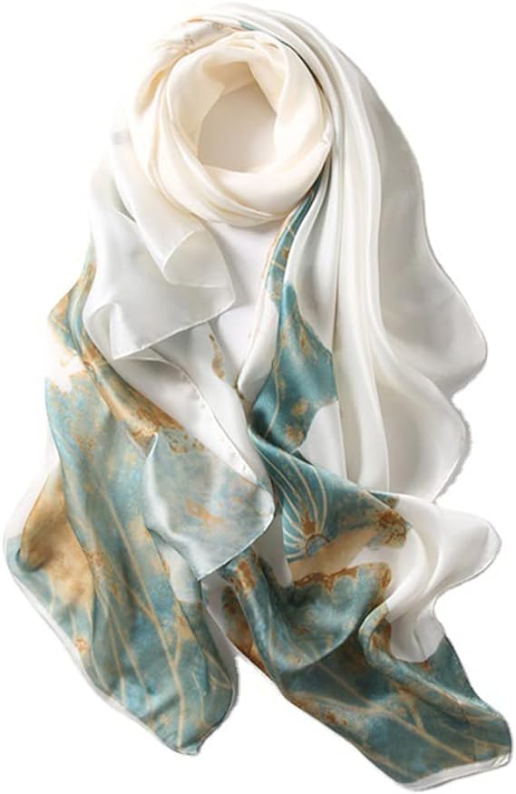 Fashion Scarves Scarf 100% Silk Feeling Scarf Silk Like Scarves Long Lightweight Sunscreen Shawls for Women