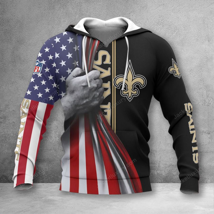 NEW ORLEANS SAINTS 3D HOODIE SKULL0804