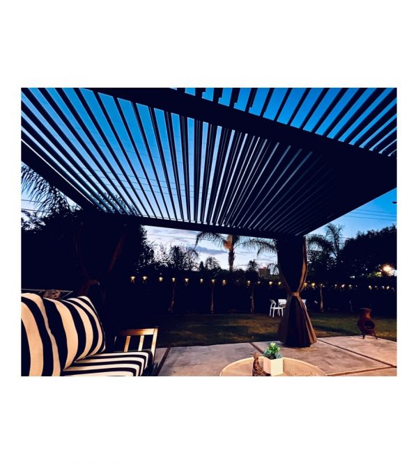 Outdoor Louvered Pergola 10′ft × 13′ft Adjustable Metal Roof Hardtop Gazebo