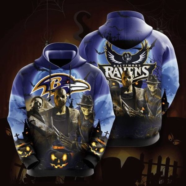 BALTIMORE RAVENS 3D HOODIE SKULL 110