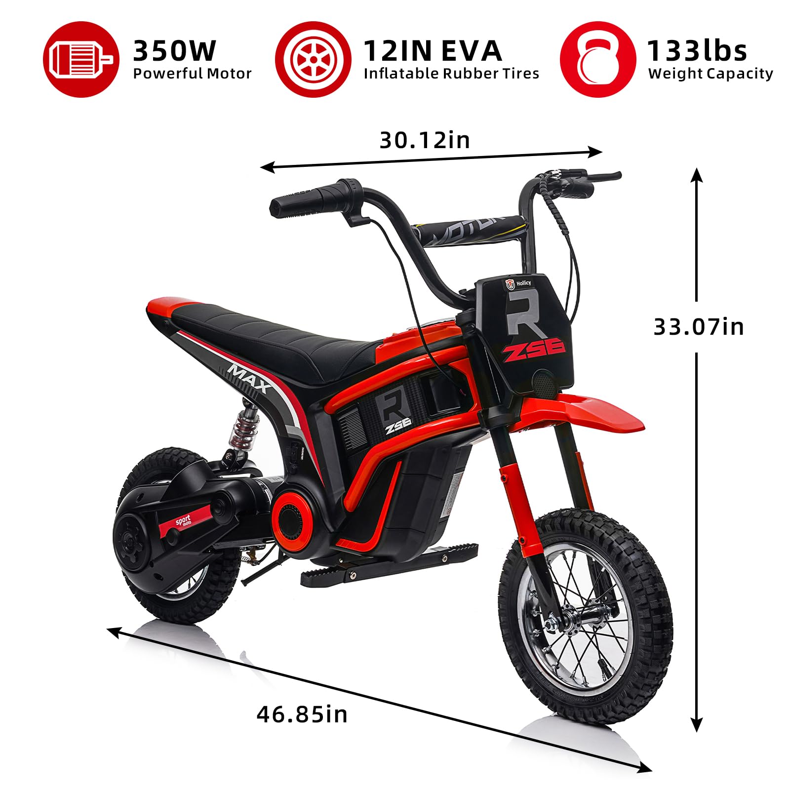 Motocicleta todoterreno para niños con motor de 24V 350W 14.29MPH 14.29MPH