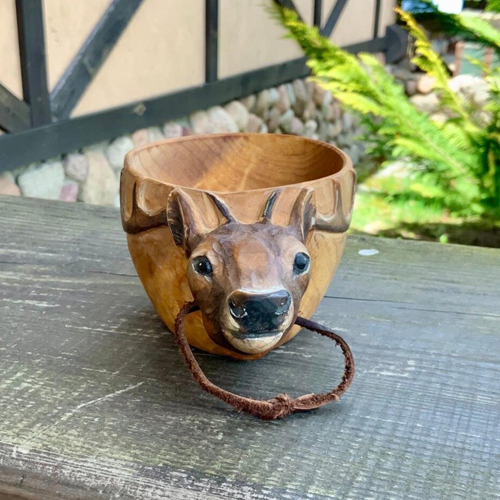 Higomore™ Kuksa Hand Carved Wooden Mug