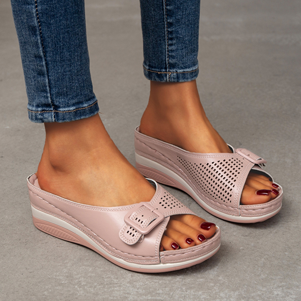 Castillotigo™ Sandalias con cuña recortada para mujer
