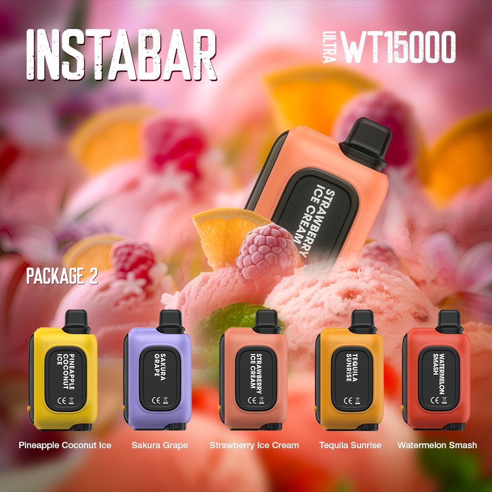 👾INSTABAR WT15000 PUFFS - 10 Flavors (Over 90,000 positive reviews)