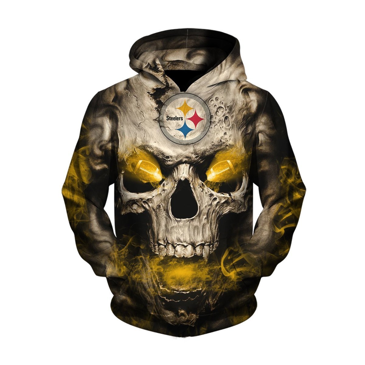 STEELERS 3D HOODIE SKULL 07