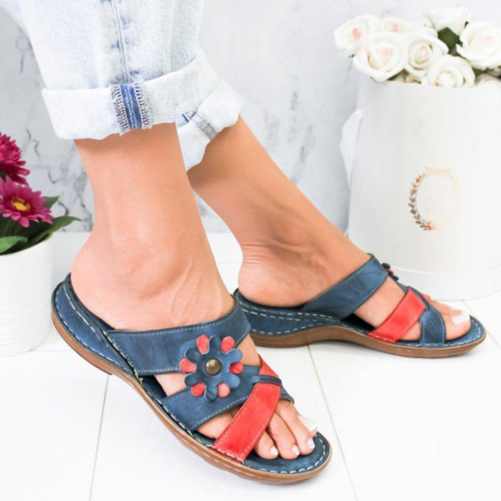 Castillotigo™ 2022 Nuevas sandalias con bloques de colores de flores para mujer