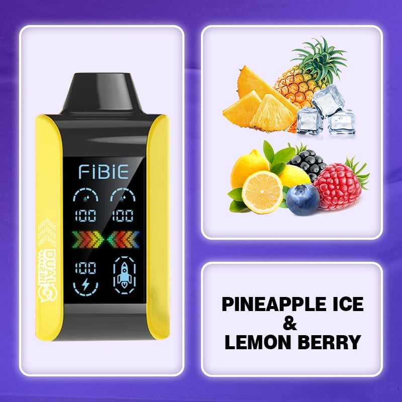 PINEAPPLE ICE & LEMON BERRY - FIBIE PUFFS 15000 Dual Flavors Disposable Vapor Wands(15000 PUFFS)