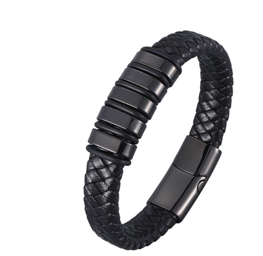 Men's Leather Thick Braided Bracelet