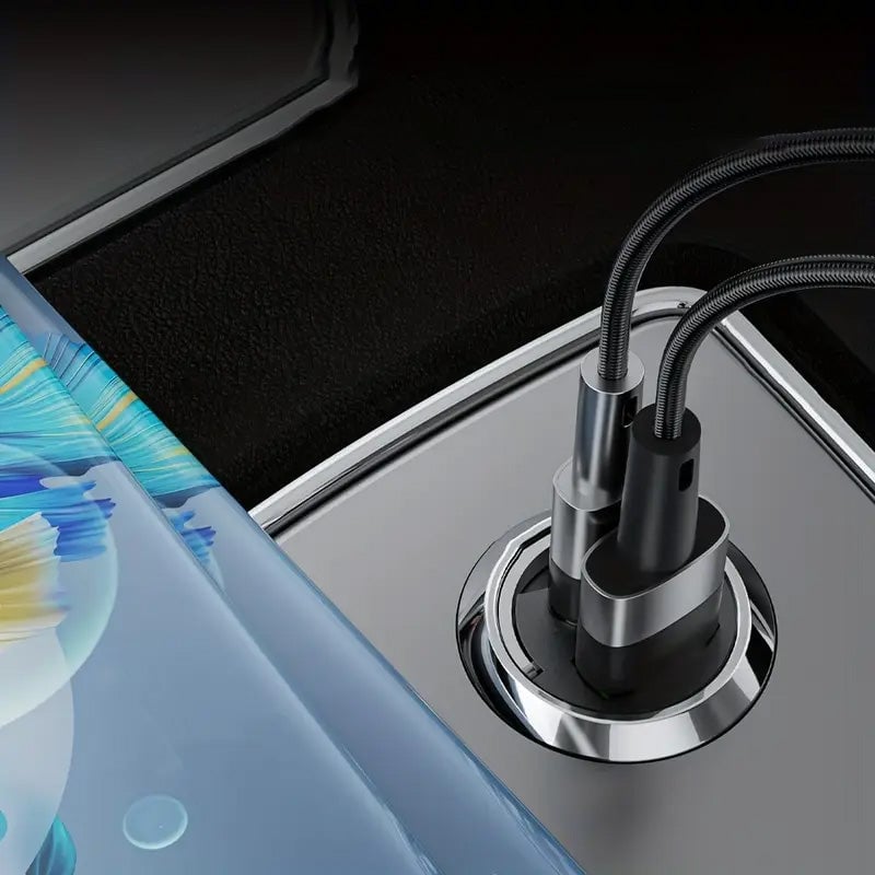 Metal Pull-Ring Invisible Fast Car Charger