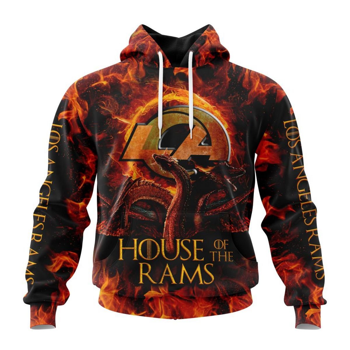 LOS ANGELES RAMS GAME OF THRONES – HOUSE OF THE RAMS 3D HOODIE