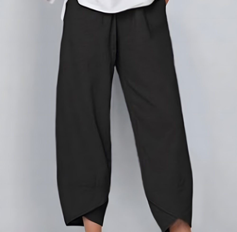 Castillotigo™ Nueva gran oferta pantalones de pierna ancha de lino y algodón informales sueltos con cintura elástica