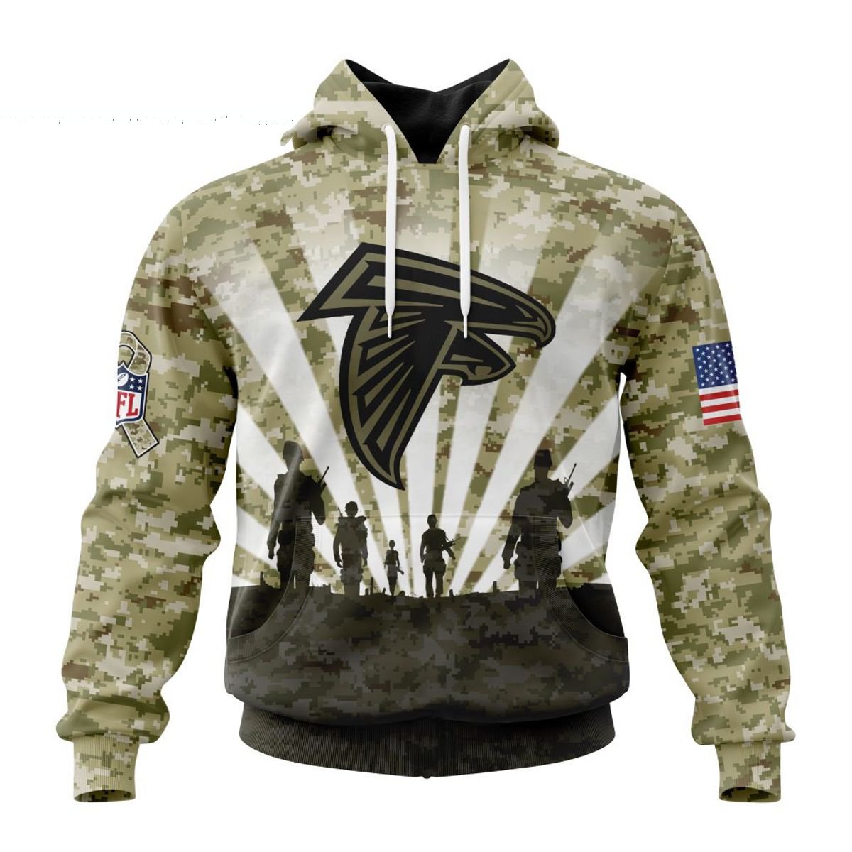 ATLANTA FALCONS 3D HOODIE HONOR VETERANS