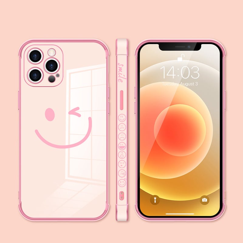 Side Smiley Face Pattern Case Cover For iPhone