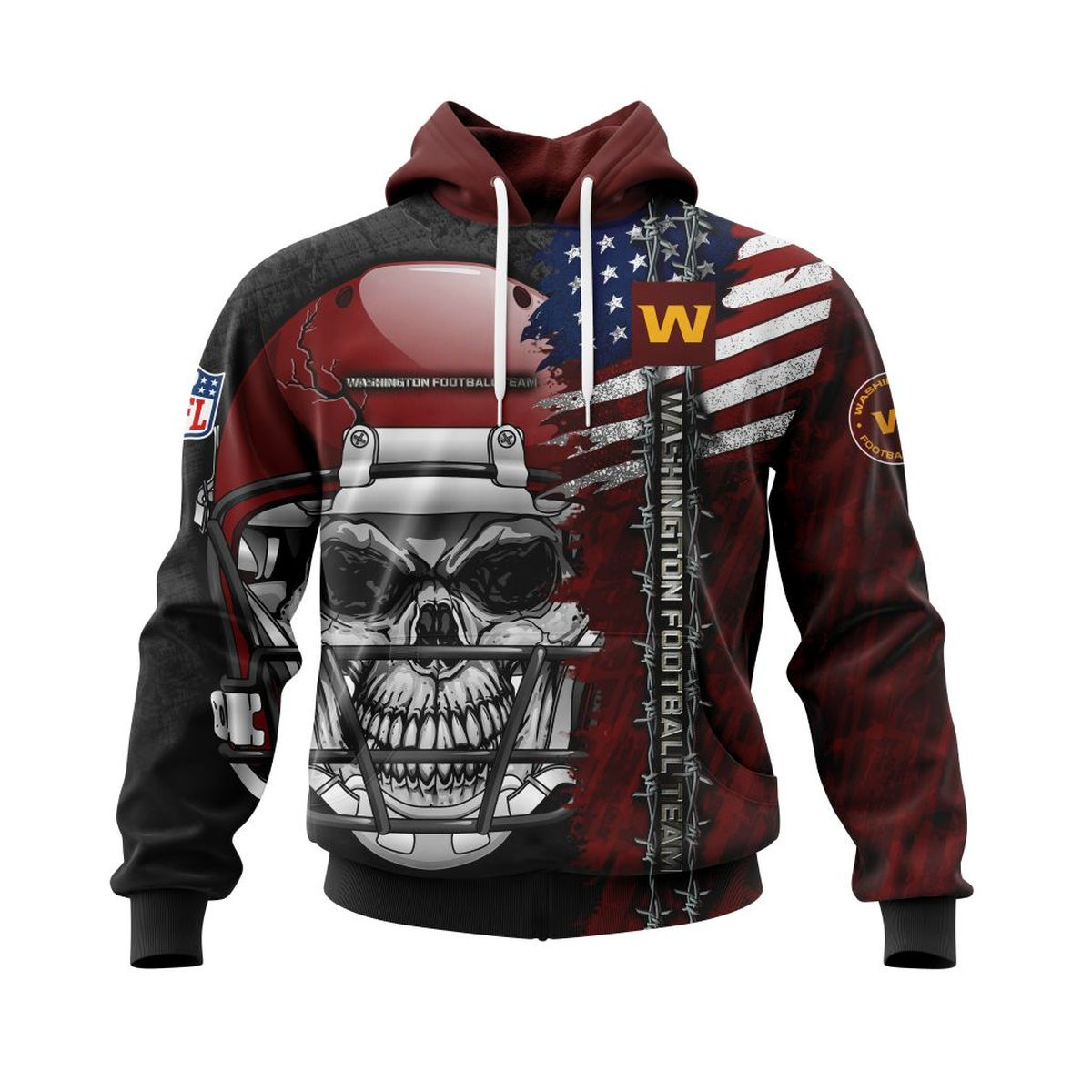 WASHINGTON 3D HOODIE SKULL0803