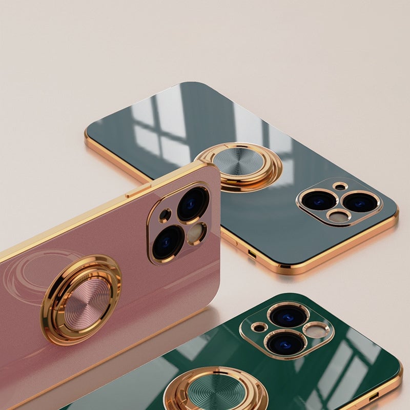 Plated Case with Ring For iPhone